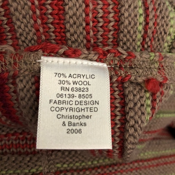 Gorgeous C&B Cardigan-Sz Lg-Tan/Lime/Yellow/Orange - Picture 9 of 13